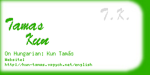 tamas kun business card